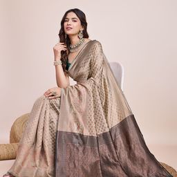 CARTYSHOP Woven Design Zari Banarasi Saree-image-129