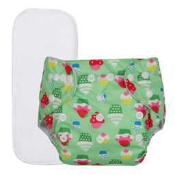 Chinmay Kids  Freesize Reusable Washable Adjustable Snap Buttons Cloth Diaper For Babies With Wet Free Insert Pads Leak Proof & Dry Feel- Green Cake image 4