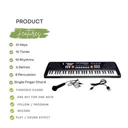 DOMENICO Electronic Digital Piano Keyboard 61 Keys- Multi-Function Portable Piano Keyboard Electronic Organ with Charging Function for Beginners- Chargeable With Piano Bag image 4