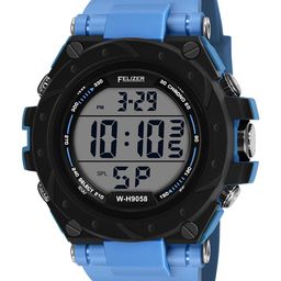 FELIZER Men Patterned Dial & Textured Straps Analogue and Digital Watch H9058-LSKA-Blue image 5