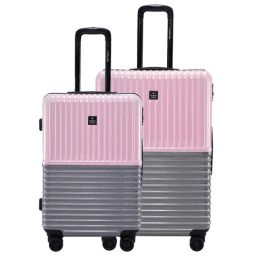 Nasher Miles Istanbul Hard-Sided ABS and PC  Set of 2 Pink and Grey Trolley Bags (65 & 75 cm)-image-57