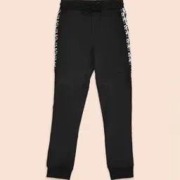 Pantaloons Junior Black Cotton Printed Trackpants-picture-43
