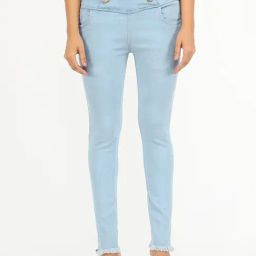 Angelfab Light Blue Cotton Skinny Fit High Rise Jeans-image-77