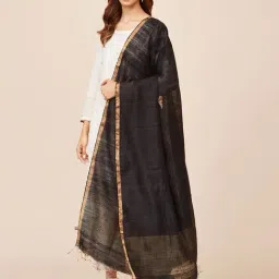 Fabindia Black Woven Pattern Dupatta-picture-10