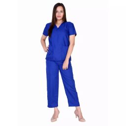 SARAF Royal Blue Surgeon Scrub Suit Size:- M, 7202F-image-41