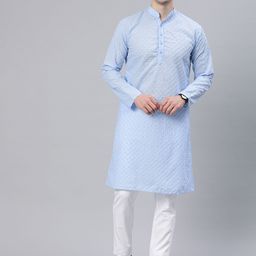 Majestic Man Mandarin Collar Ethnic Motifs Embroidered Kurta-picture-16
