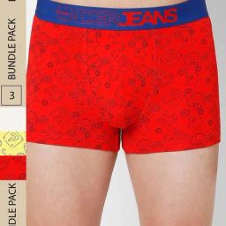 UnderJeans by Spykar Assorted Printed Trunks - Pack of 3-picture-3
