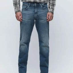 SELECTED HOMME Medium Blue Straight Fit Lightly Washed Jeans-image-31