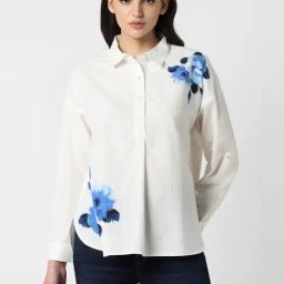 Van Heusen White Cotton Printed Shirt-image-39