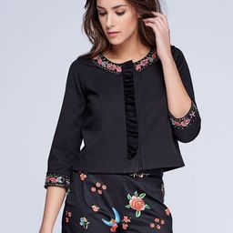 NIZA Women Black Solid Tailored Jacket-image-66