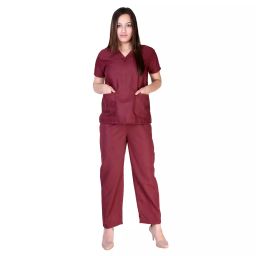 SARAF Maroon Surgeon Scrub Suit Size:- M, 7202G-image-15