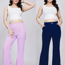 NU CLOTHS Women Pack of 2 Original High-Rise Pleated Trousers-picture-18
