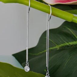 GIVA 92.5 Sterling Silver Long Thread Earrings for Women-image-44