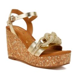 London Rag Women's Gold Ankle Strap Sandals-89
