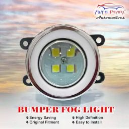 Auto Pearl 4 LED 3 in 1 Chrome Ring DRL Fog Lamp White, Yellow & Blue Compatible For Renault Logan image 2