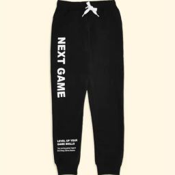Pantaloons Junior Black Cotton Printed Trackpants-39