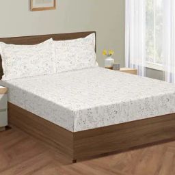 Swayam White Cotton 180 TC Double Size Bedsheet With Pillow Covers-picture-41