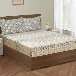 Swayam Green Cotton 180 TC Double Size Bedsheet With Pillow Covers-picture-21