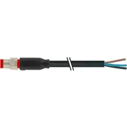 RS PRO 3 Way Sensor Actuator Cable Straight Male M8 to Unterminated 2 m, 1747834-25