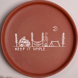 Terracotta Wall Plate with Camping In Forest-39