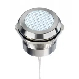 RS PRO White Panel Mount Indicator 12-24V AC/DC, Mounting Hole Size 30 mm, Termination Type Lead Wires, IP Rating IP67, IP69K, Model No 2538521-1