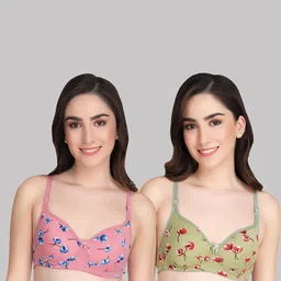 Women Cotton Pink,Green Non Padded Non-Wired Lingerie Bra Sport wear Gym Crop Tank Top-picture-48
