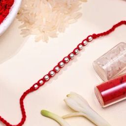 Zavya 92.5 Sterling Silver Beads Rakhi with Roli Chawal for Bhai-image-71