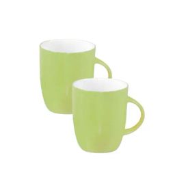 Clay Craft Light Green Ceramic 8.2 cm Milk Mug (0.34 L) - Set of 2-image-24
