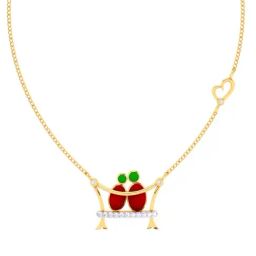 P.C. Chandra Jewellers 14k Yellow Gold Dainty Couple Necklace-image-59