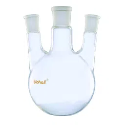 Biohall 250 ml Clear Three Parallel Necks Round Bottom Flask, BLS.1212.04 (Pack of 10)-1