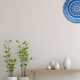 THE QUIRKY HOME A Mandala Magic Blue & White Mandala Printed Ceramic Wall Hangings-image-79
