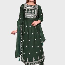 Moda Rapido Women Ethnic Motifs Embroidered Regular Thread Work Kurta with Trousers & With Dupatta-picture-13