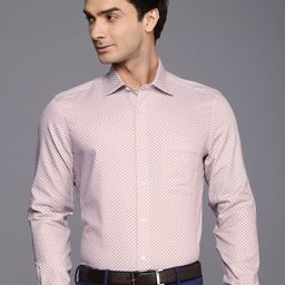 Louis Philippe Classic Textured Printed Pure Cotton Formal Shirt-image-50
