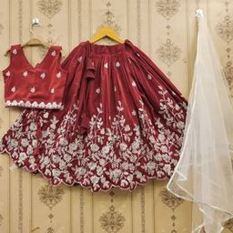 D9 KIDS Girls Embellished Ready to Wear Lehenga & Blouse With Dupatta-31