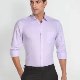 Arrow Purple Cotton Regular Fit Self Pattern Shirt-picture-12
