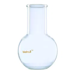 Biohall 2000 ml Clear Borosilicate Glass 3.3 Wide Neck Flat Bottom Flask, BLS.FBW006 (Pack of 2)-14