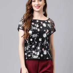 Latin Quarters Black Embellished Top-image-70