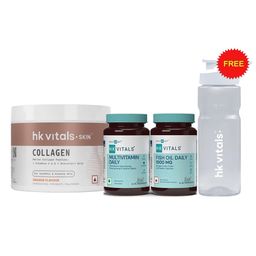 HealthKart HK Vitals Skin Radiance Collagen 100g Orange & Multivitamin - Fish Oil 30 Caps with Free Sipper-10