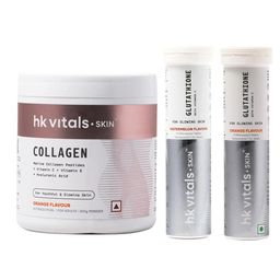 HealthKart HK Vitals Skin Radiance Collagen 200 g Orange & Glutathione Effervescent 15 Tabs Orange & Watermelon Combo-13
