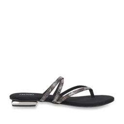 Metro Women's Black Thong Sandals-1