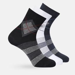 Mast & Harbour Men Set of 3 Striped Cotton Above Ankle Length Socks-5