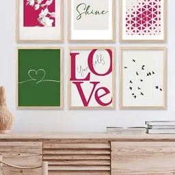 Kotart Brown & White 6 and more Piece Wood Abstract Wall Paintings-18