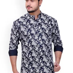 MADE IN THE SHADE Men Floral Printed Thread Work Kurta-picture-58
