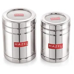 HAZEL Tea Sugar Containers with Transparent Lid | Stainless Steel Kitchen Containers Set of 2 | Tea Sugar Storage Box For Kitchen-picture-15
