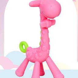 Kritiu Baby Giraffe Shape Silicone Teether - Pink-20