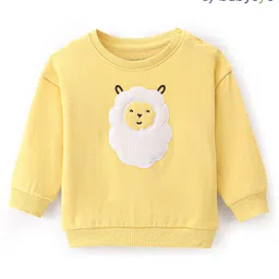 Babyoye Eco Conscious 100% Cotton Full Sleeve Embroidery Sweatshirt - Yellow-picture-11