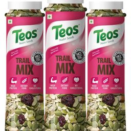 Teos Trail Mix 6 in 1 Roasted And Salted (Almonds, Cranberry, Mix seeds & dried Pineapple) Pack of 3-390 g-picture-4