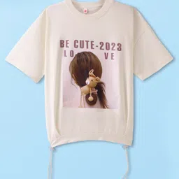Kookie Kids Half Sleeves Printed  Top - White-picture-20