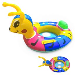 Toysire Inflatable Swimming Float Caterpillar Shape Ring Mat for Pool and Beach Water Swimming Ring Tube for Kids Summer Funny Pool Party Toys(Blue)-16