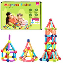 SANISHTH 26 Pcs Magnetic Building Sticks Blocks Kids Toys, Stem Educational Construction Montessori Toys Old Girls and Boys Gifts-28
